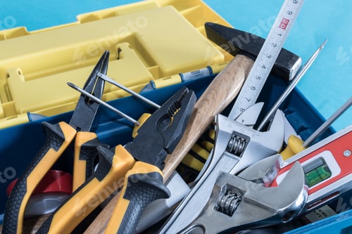 Preview: Toolbox with different working tools