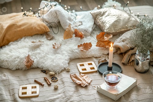 Preview: Cozy autumn still life in a homely atmosphere.