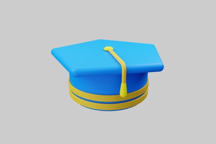 Preview: Blue graduation cap with tassel