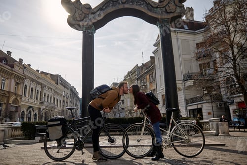 Preview: Two People, 20-29 Years Old, Romantic Couple Looking At Each Other Head To Head, While Posing