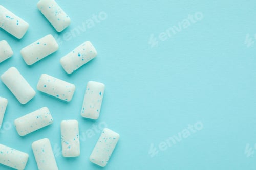 Preview: Concept of chewing or bubble gum, space for text