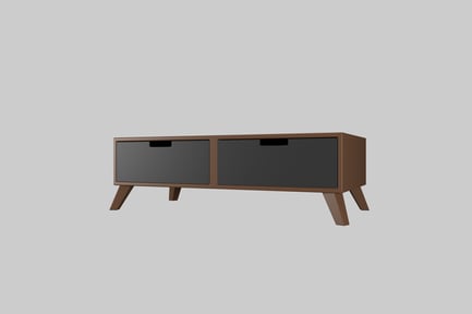 Preview: Wooden Cabinet with Two Integrated Drawers