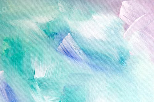 Preview: Brushstrokes of Teal and Lavender on Canvas