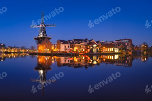 Preview: The windmill De Adriaan, Haarlem, Netherlands. Historic buildings.