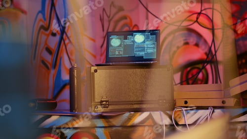 Preview: Laptop in underground bunker