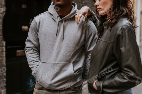 Preview: Diverse couple wearing street apparel