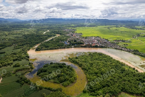 Preview: top view Terraced rice field