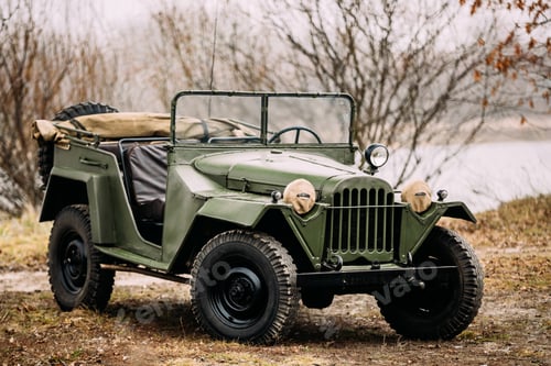 Preview: Russian Soviet World War II Four-wheel Drive Army Truck Gaz-67 Car In Forest
