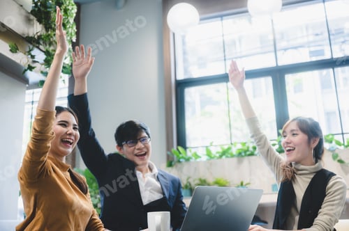 Preview: businessperson partner team, brainstorming and handshake with cooperation colleague partnership