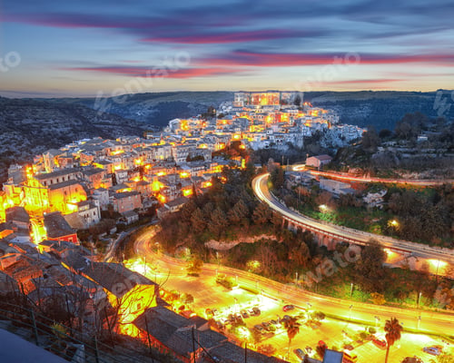 Preview: Sunset at the old baroque town of Ragusa Ibla in Sicily