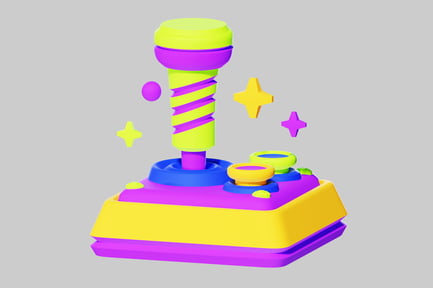 Visualização: Joystick retrô para jogos de arcade