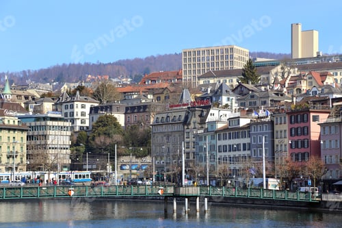 Preview: Views over Zurich along the Limmat river