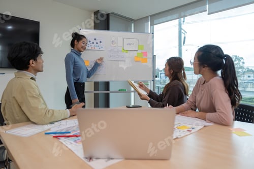 Preview: Brainstorm planing creative teamwork, Close up of hands mobile phone app developer team meeting