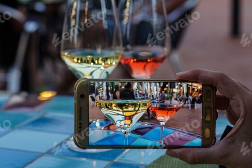 Preview: Wine in Glasses Photographed with Mobile Phone