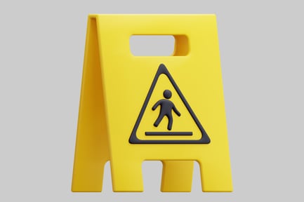Preview: Yellow Caution Wet Floor Sign 3D Icon