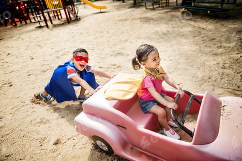 Preview: Brother Sister Elementary Childhood Kid Playful Concept