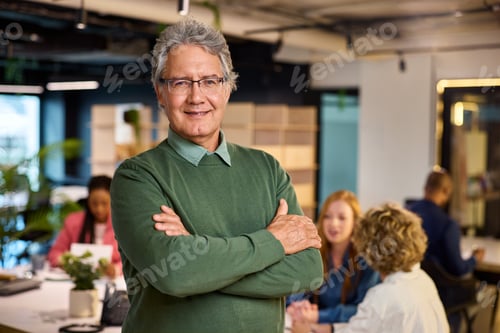 Preview: Successful senior businessman looking at camera with confidence