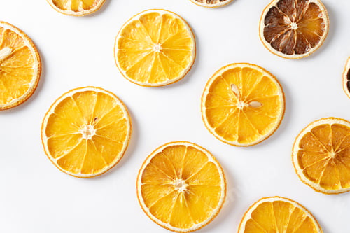 Preview: Dried Orange Slices on a White Background