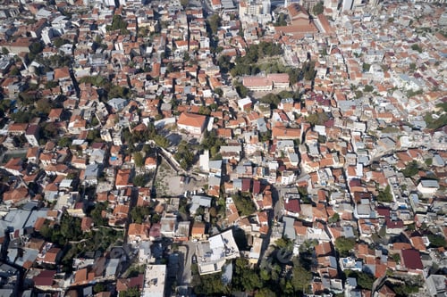 Preview: Red houses rooftops in the suburb.