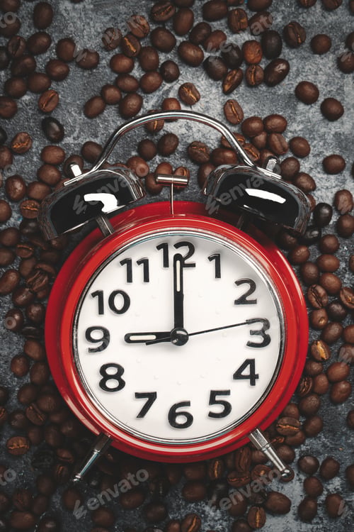 Preview: top view of brown coffee seeds with clocks dark surface textured group cocoa grain