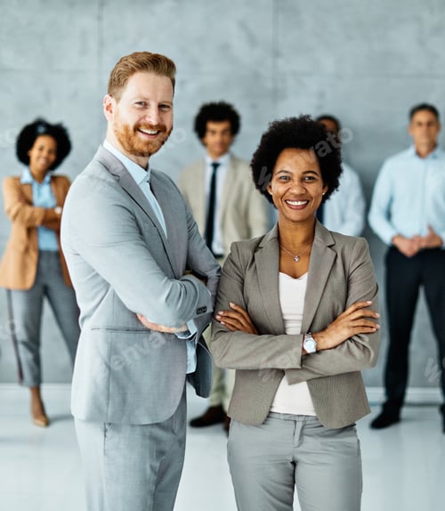 Preview: young business people meeting office portrait diversity teamwork group success