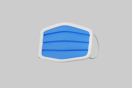 Preview: Blue medical face mask cartoon