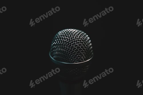 Preview: Audio microphone isolated on dark background