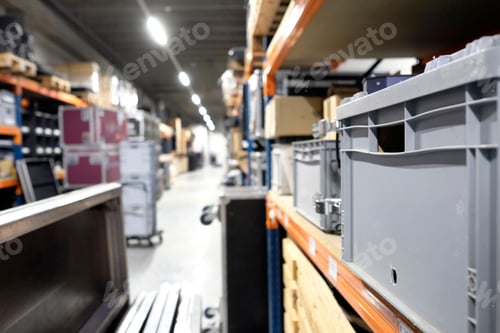 Preview: Inside a storage room in a logistics and distribution warehouse