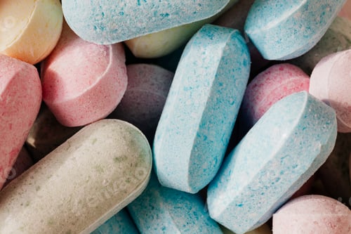 Preview: Pastel pills macro shot background