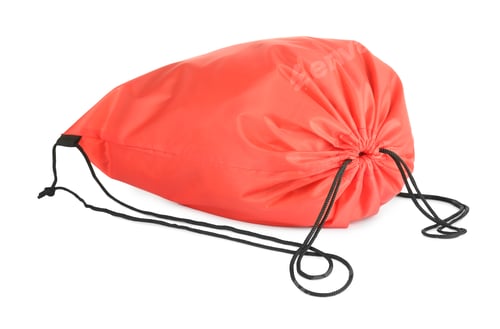 Preview: One red drawstring bag isolated on white