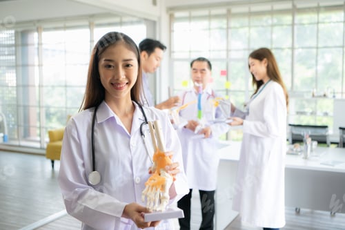 Preview: Portrait of medical professor and a medical student in a hospital