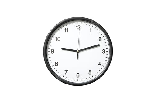 Preview: Alarm o’clock, black wall clock, isolated on white background