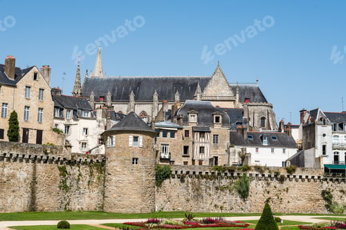 Preview: Cityscape of the old town of Vannes in Brittany, France. Brittany,