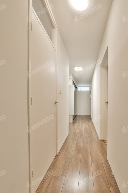 Preview: Long corridor in modern apartment