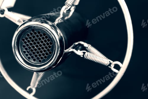 Preview: Vintage old round studio voice microphone