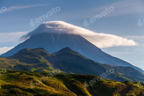 Preview: Classic active stratovolcano Vilyuchinsky Russia, Kamchatka
