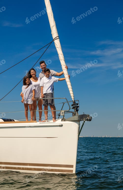 Preview: Latin American family portrait on luxury private yacht