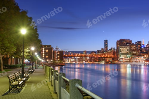Preview: New York City, New York, USA on the East River from Roosevelt Island