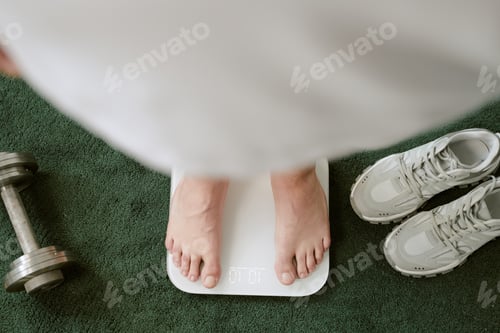 Preview: Stepping on Weight Scale during Workout Routine