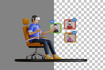 Preview: Virtual Business Meeting 3D Illustration