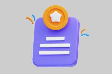 Preview: Clipboard with star and confetti