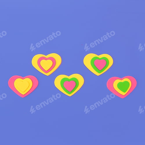 Vista previa: Mini hearts. Emotions. Candy Color Fashion minimal art