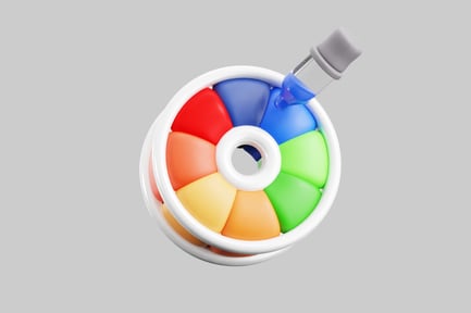 Visualização: Paleta de cores circular com pincel