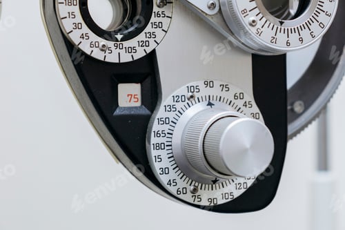 Preview: Phoropter, ophthalmic instrument used by ophthalmologist and optometrist for prescribing glasses