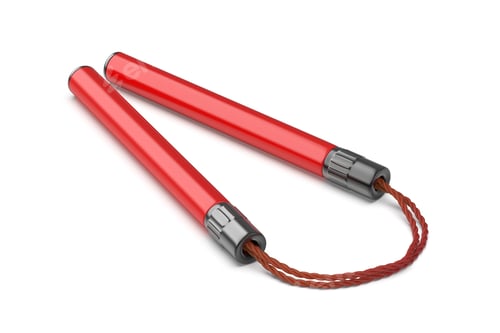 Preview: Red nunchaku with cord