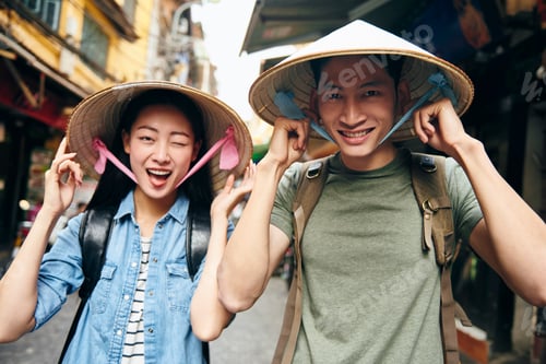 Preview: Portrait of Vietnamese tourists in Hanoi City