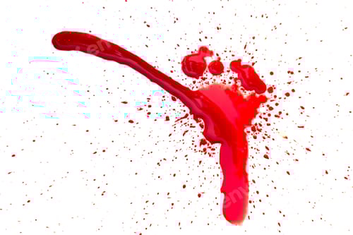 Preview: Red Splash with Blood Drops in white background
