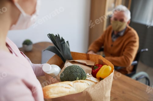Preview: Food Delivery for Senior Man Close Up