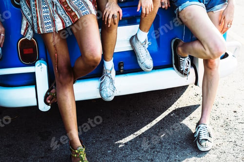 Preview: Group of Diverse Friends Travel on Road Trip Together