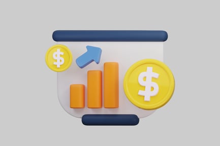 Preview: Financial growth chart with dollar coins
